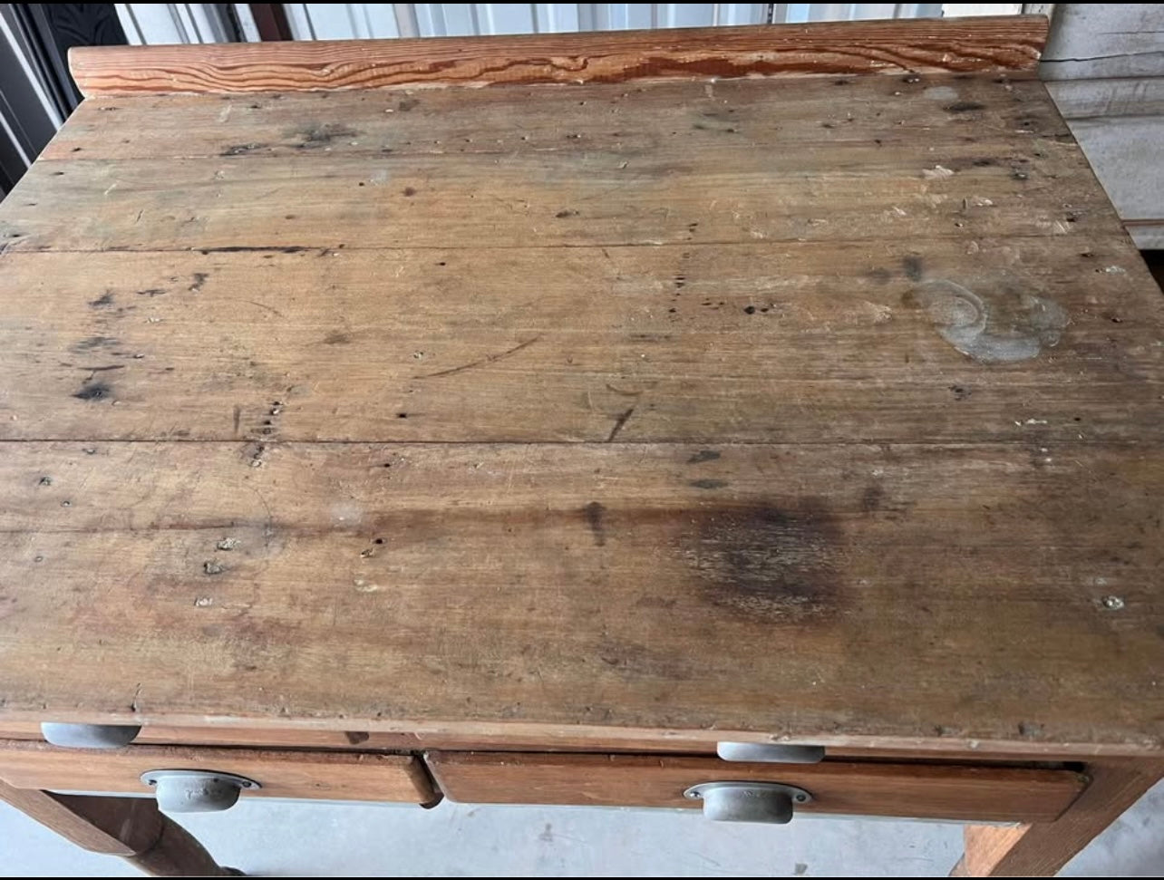 Antique Potbelly Bakers Table